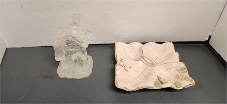 Hand Painted Betson Leaf Shaped Dish & Christmas Decoration