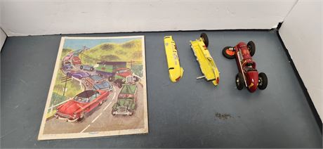 Vintage Toy Cars & Puzzle
