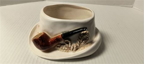 Vintage 1963 Lefton White Hat And Pipe Planter