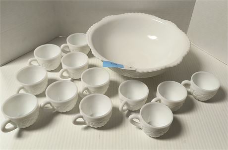 Milk Glass Punch Bowl