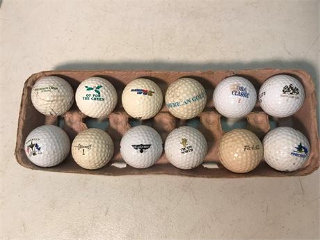 Dozen Advertisement/Course Golf Balls