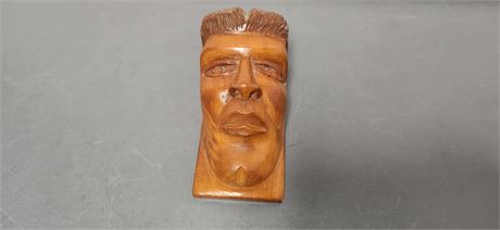Small Vintage Wood Carved Head