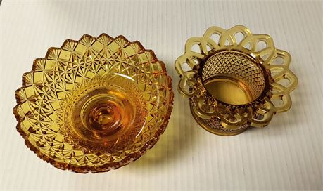 Vintage Amber Glass Bowls
