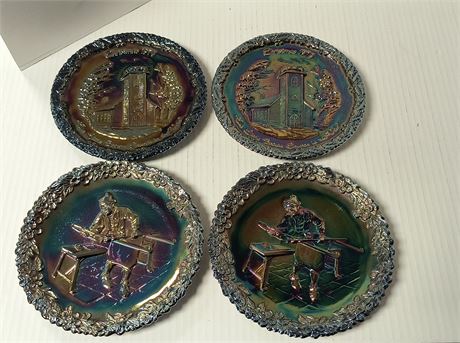 Fenton Amethyst Carnival Glass Collector Plates
