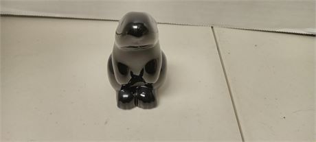 Baccarat France Standing Black Rabbit. Stamped On Bottom