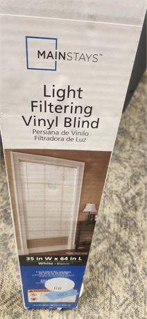Mainstays Light Filtering Vinyl Blind 35in W x 64 in L