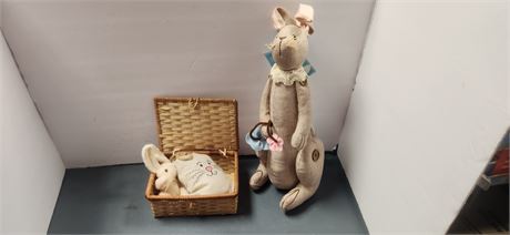 Easter Decorations & Wicker Basket