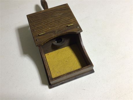 Vintage Wood Masonic Fraternal Voting Box with black and white marbles