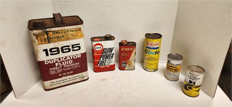 Vintage Advertising Cans. Some Are Full And Some Are Empty