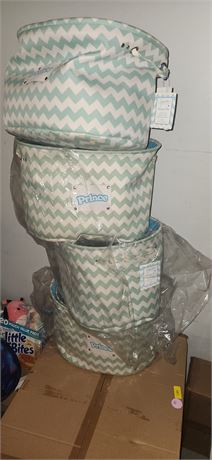 Lot Of Canvas Storage Baskets. Some Have Water Marks On Them