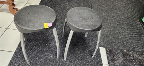 2 Small Plastic AND Metal Stools