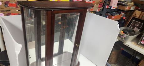 The Bombay Company Small Wood Wall Hanging Display Case With Glass Doors
