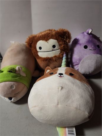 3 Squishmallows and 1 other plush toy
