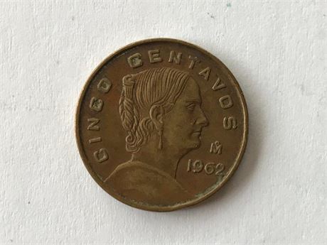 1962 Mexico 5 Centavos
