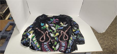 Vintage Sequin Shirt . Size Large
