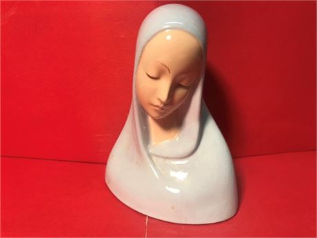 Mid Century Madonna Virgin Mary Bust Statue