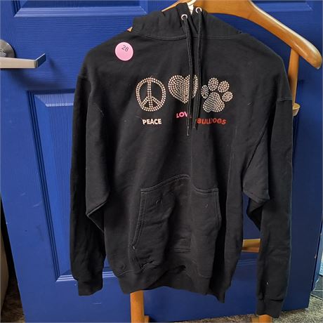 Peace Love Bulldogs Sweatshirt. Size Medium