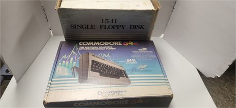 Commadore 64 Personal Computer & 1541 Single Floppy Disk Drive Original Boxes
