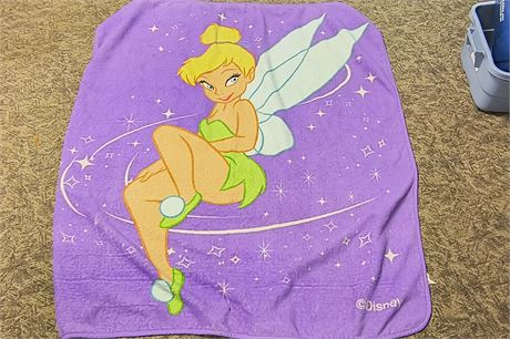 Tinkerbell Throw Blanket. Has A Small Hole In It