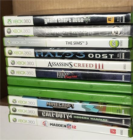 Lot Of Xbox 360 Video Games. Some Cases Empty