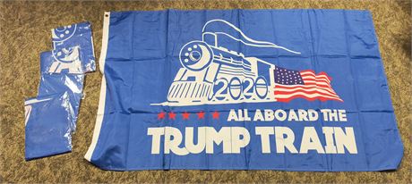 All Aboard The Trump Train Small Flag