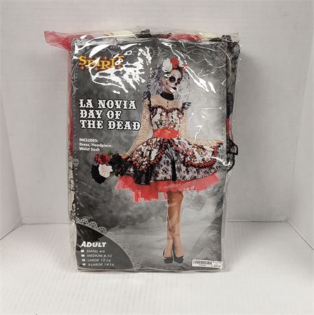 La Novia Day Of The Dead Costume. Size Large 12-14
