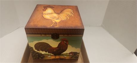 Rooster Wood Decorative Storage Boxes