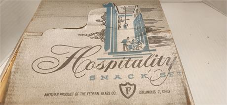 Federal Glass Hospitality Snack Set Of 4 In Original Box