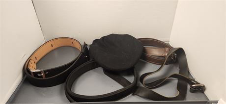 Lot Of Belts & Hat