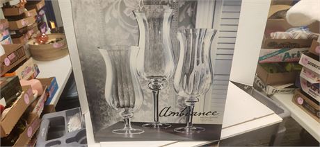 Ambiance Set Of 3 Hurricanes Candle Holders
