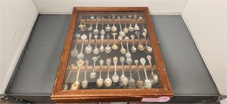 Collectible Spoons & Wood Display Case