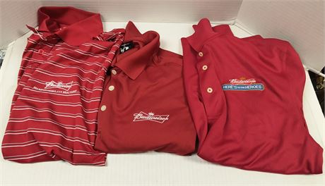 Budweiser Men's Knit Shirts. Size Medium