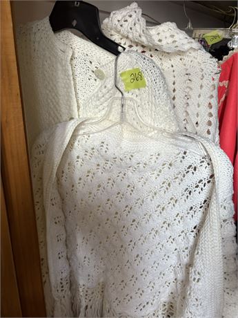 Vintage Hand-Knitted Sweater Shawls