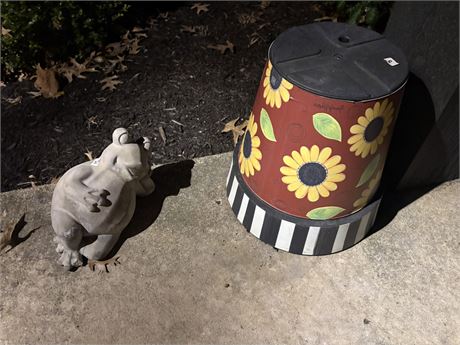 Outdoor Frog and Pot