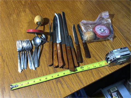 Vintage Peanut Butter Mixers, Knife Set, Flatware