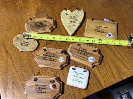 Lot of Funny Wooden Signs