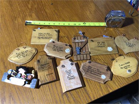 Lot of Funny Wood Signs