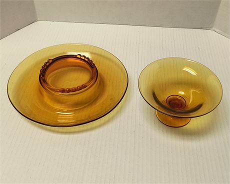 Amber Glass Bowls