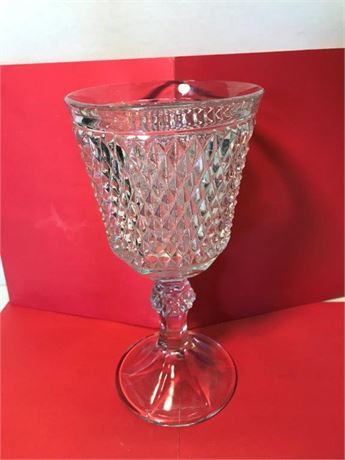11" Indiana Glass Diamond Point Chalice/Compote