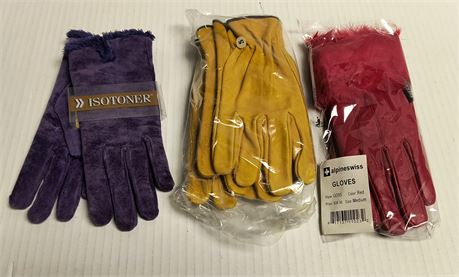 Isotoner & Alpine Swiss & Leather Work Gloves