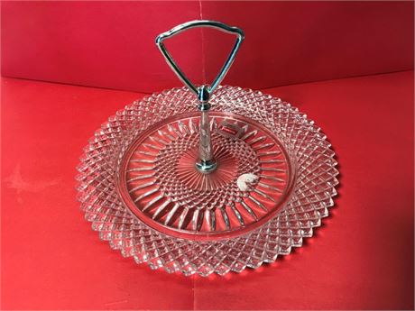 Fosteria American Lead Crystal Tidbit Tray