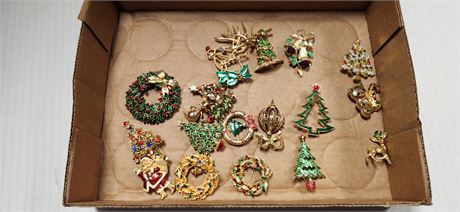 Lot Of Various Christmas Pins