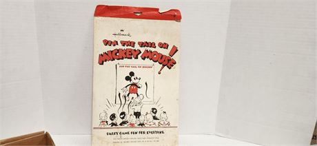 Vintage Pin The Tail On Mickey Mouse Party Game.