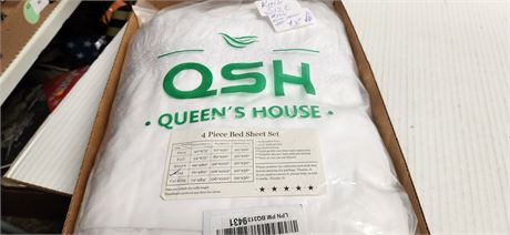 Queen House 4 Piece Bed Sheet Set. King Size