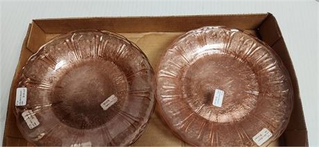 Pink Depression Glass Plates
