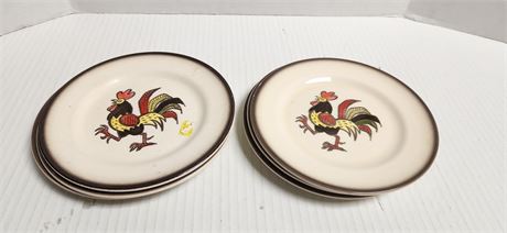 Poppy Trail Rooster Plates