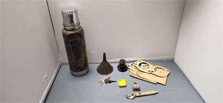 Lock, Keys, oil can