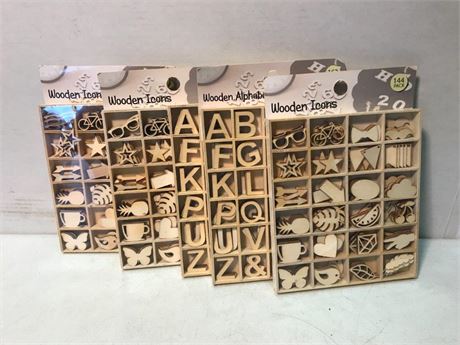 Wooden Icons & Alphabets