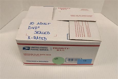10 New Adult DVD's.   XXX Rated. Adult Only Not Meant For Children