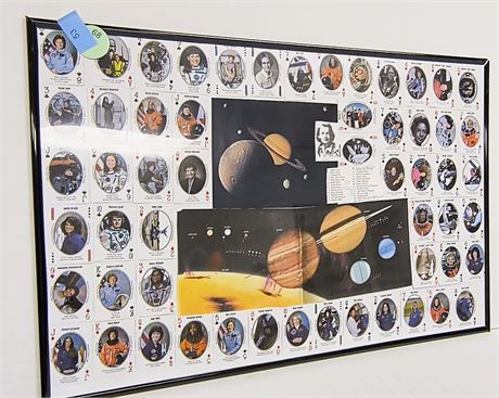 Framed Playing Cards Of Astronauts & Notable People.